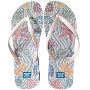 Marine Life Flip Flops by KC Hawaii Women's 7